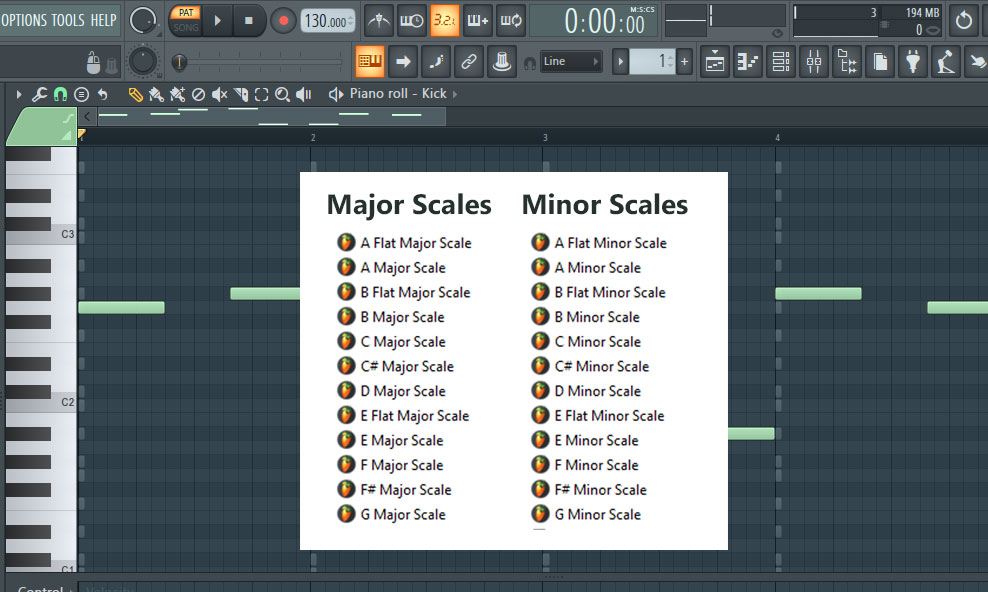 Minor & Major Scales (Ghost Notes FL Studio Templates)