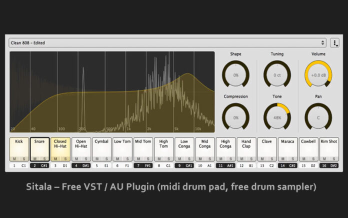 Sitala - Free VST Plugin (midi drum pad, free drum sampler)