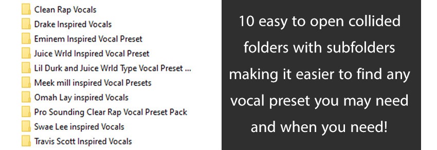 10 vocal presets in 1 pack