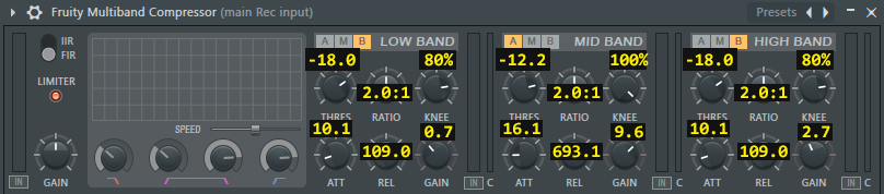 Multiband Compressor Settings