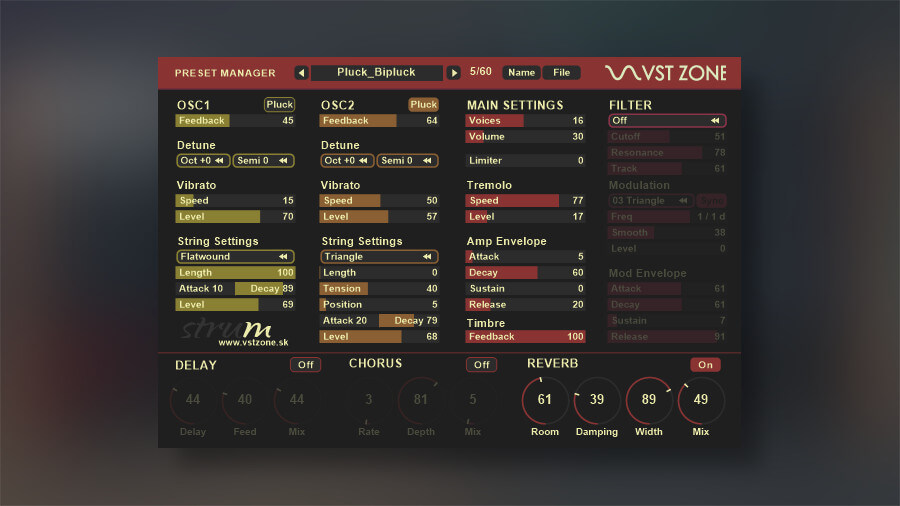 Strum Free Synth VST Plugin with 60 Free Strings Presets
