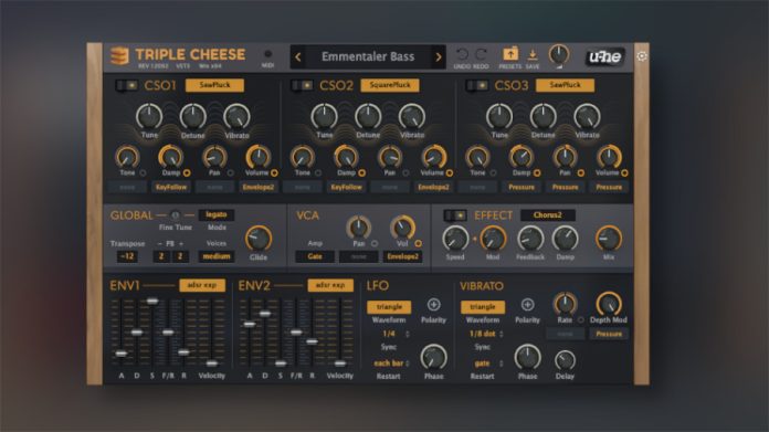 Triple Cheese Synth VST by U-HE with 254 Free Presets