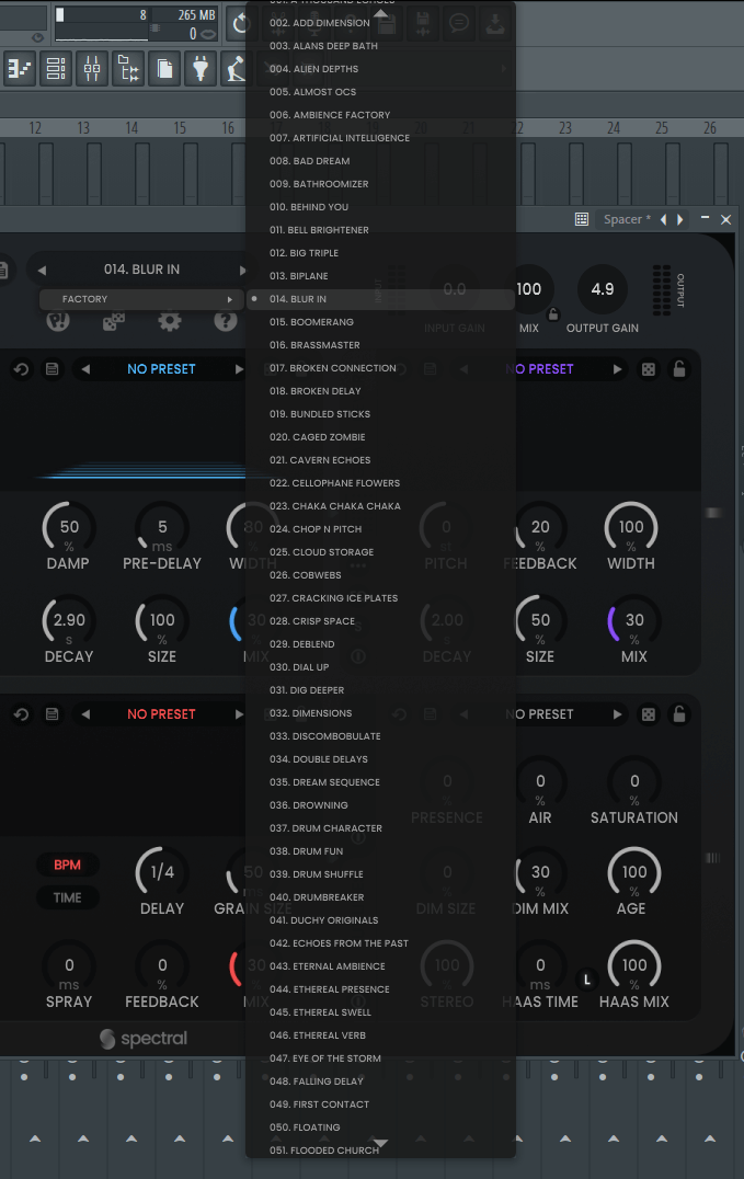 spacer core free presets