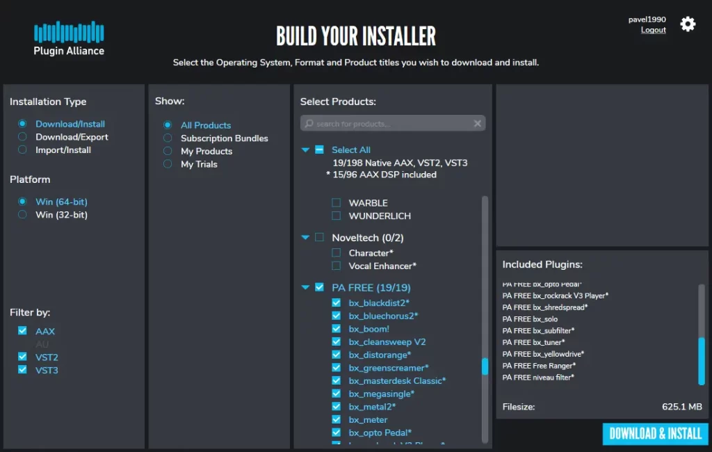 Step 2 - Select All 19 PA Plugins