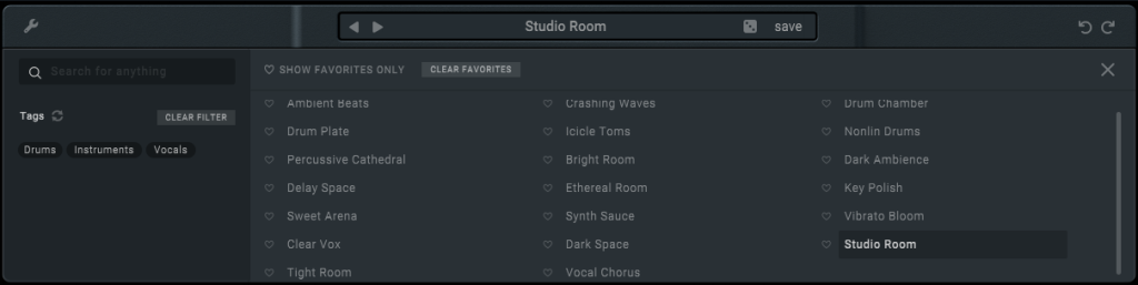 Reverb presets inside magic7