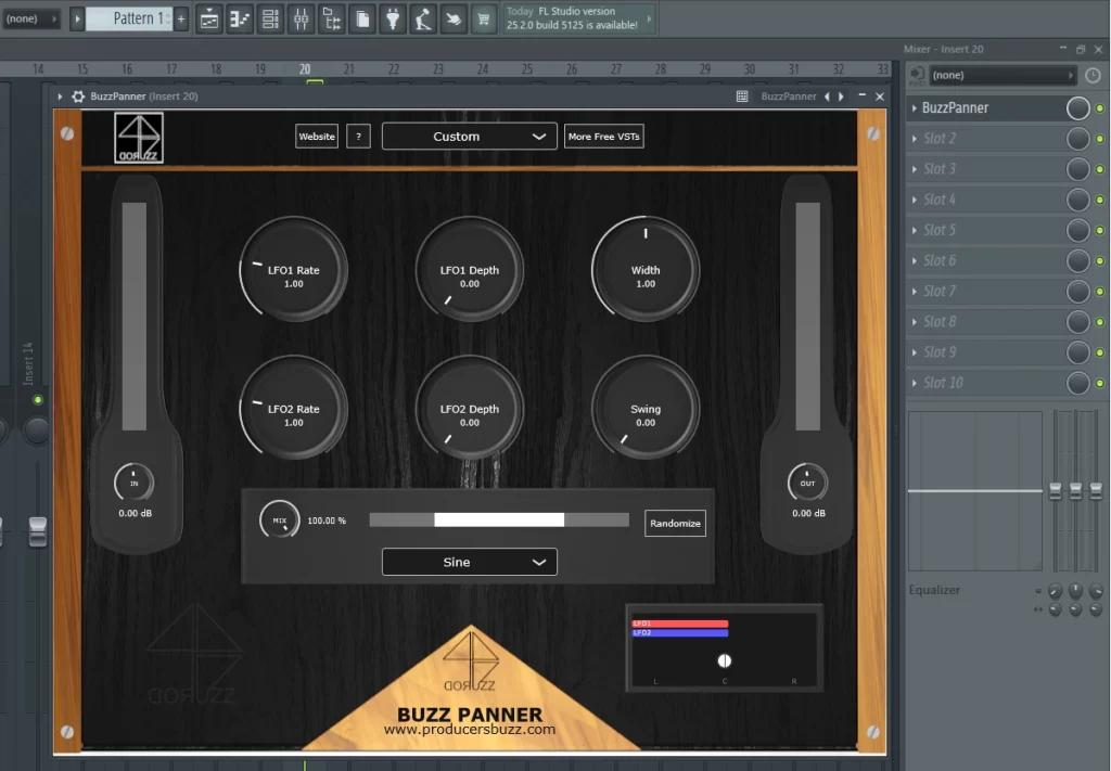 Buzz Panner auto pan VST plugin inside FL Studio Buzz Panner auto pan VST plugin inside FL Studio